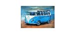 Ocean Blue VW Bus 3D Painted Metal Sign 31-1/2'x47-1/4'