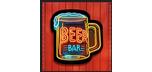 Enseigne de bar en métal fer blanc retro de bière en faux néon 16