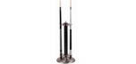 Metal billiard cue stand, black and stainless