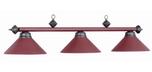 Lampe de billard métal triple abat-jours bourgogne