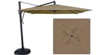 Parasol de jardin décentré carré 10 pieds de luxe Treasure Garden