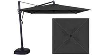 Parasol de jardin décentré carré 10 pieds de luxe noir