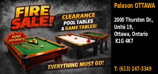 FIRE SALE !!! Palason OTTAWA • Game Tables