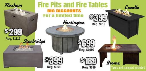 Big DISCOUNTS on Fire Pits and Fire Tables