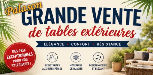 Grande vente de tables d'appoint et tables à café balcon et patio extérieures