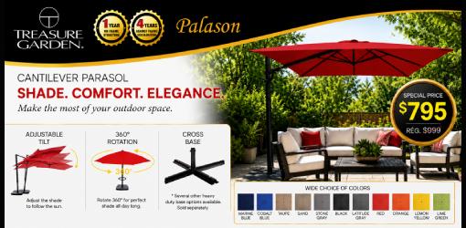 Treausre Garden AG15 quality outdoor umbrella on promotion