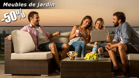 Jusqu'à 50% de rabais sur meubles de jardin et parasols patio