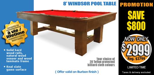 Windsor 8 foot pool table