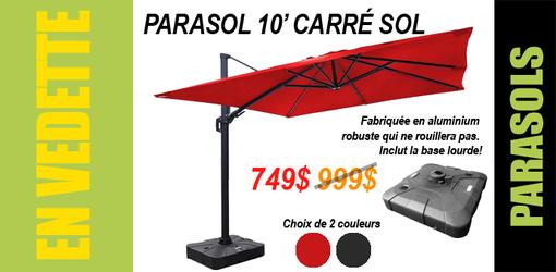 Parasol de jardin 10 pieds carré Sol