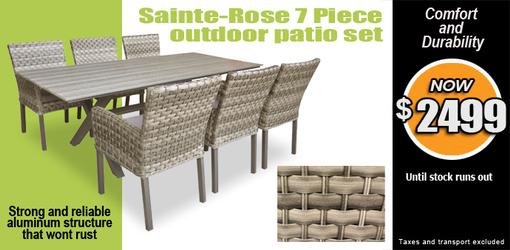 Sainte-Rose 7 Piece outdoor table and chair dining set