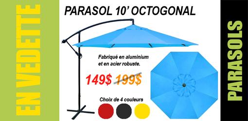 Parasol de jardin 10 pieds octogonal en promotion