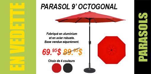 Parasol de jardin 9 pieds octogonal en promotion