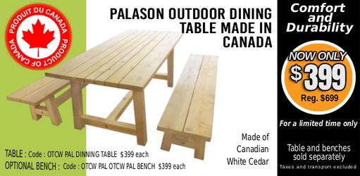Canadian-Made Palason outdoor dining table