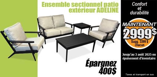 Épargnez 600$ sur l'ensemble de mobilier extérieur 5 morceaux Adeline Plank and Hide