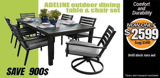 Save $900 on the Plank and Hide Adeline outdoor dining table and chair 7 piece set