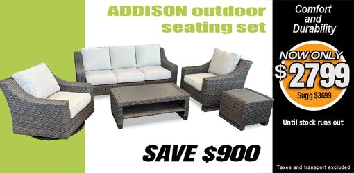 Addison 5 piece sofa chair table outdoor seating set - Save $900
