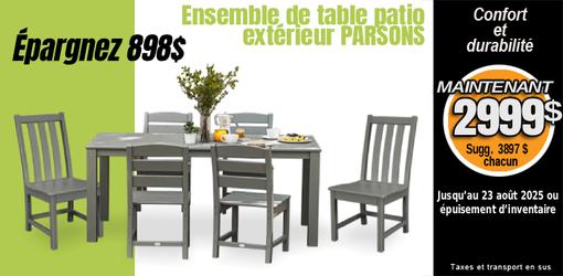 Ensemble de table à dîner et 6 chaises d'extérieure Parsons de Polywood